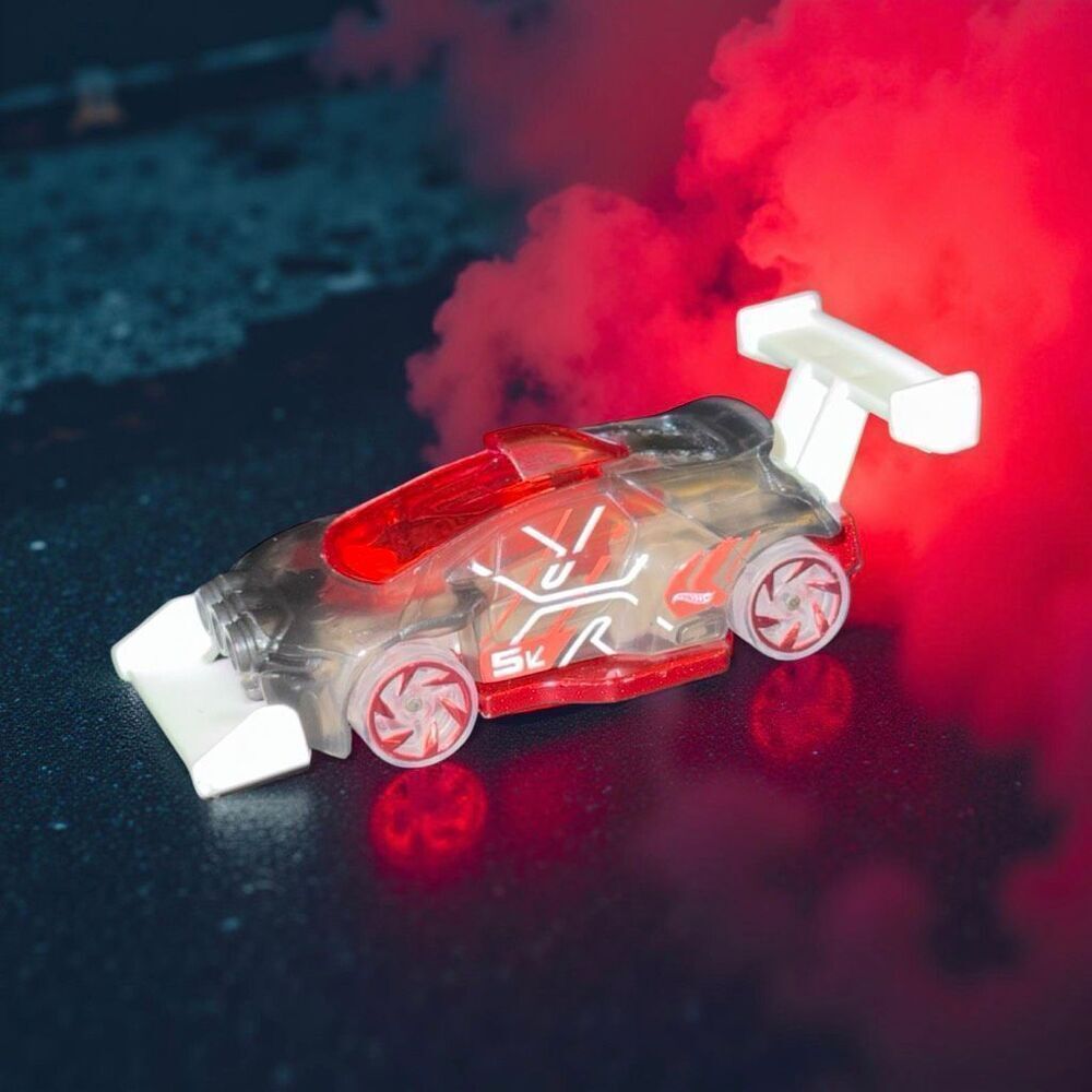 Hot Wheels Rising Heat Red Clear X-Raycers Die Cast Plastic Car 1:64